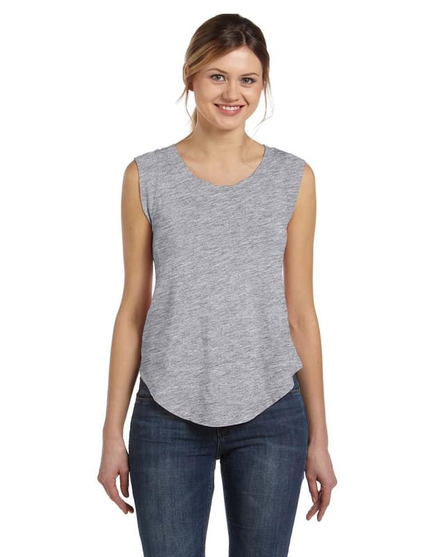 Ladies' Cap-Sleeve Satin Jersey Crew