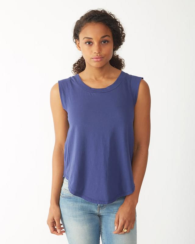 Ladies' Cap-Sleeve Satin Jersey Crew