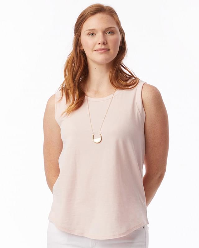 Ladies' Cap-Sleeve Satin Jersey Crew