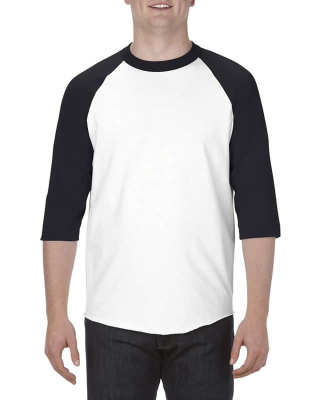 Adult 6.0 oz., 100% Cotton 3/4 Raglan T-Shirt