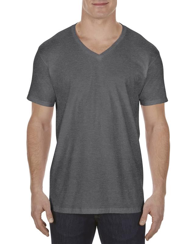 Adult 4.3 oz., Ringspun Cotton V-Neck T-Shirt