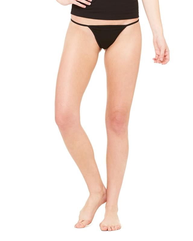 Ladies' Cotton/Spandex Thong Bikini