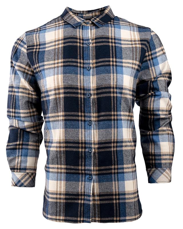 Ladies' Yarn-Dyed Long Sleeve Plaid Flannel Shirt