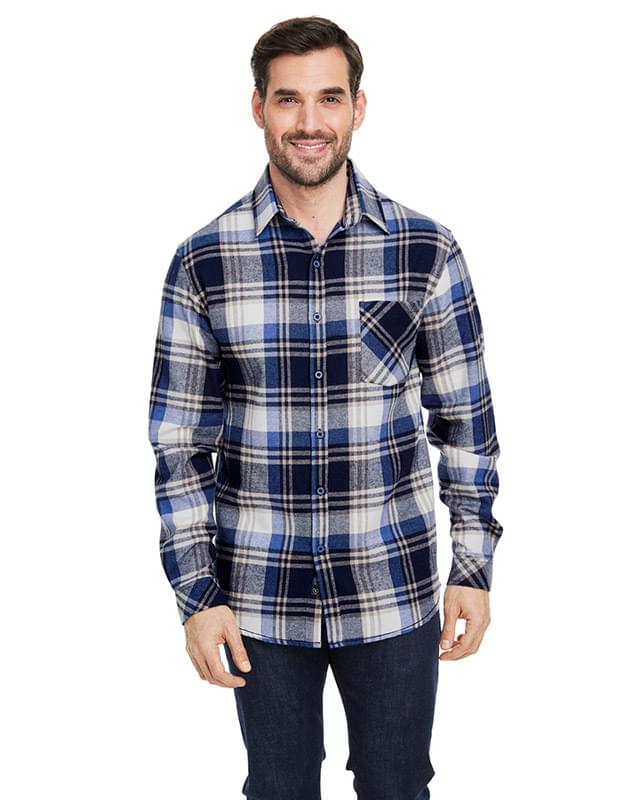 Woven Plaid Flannel With Biased Pocket