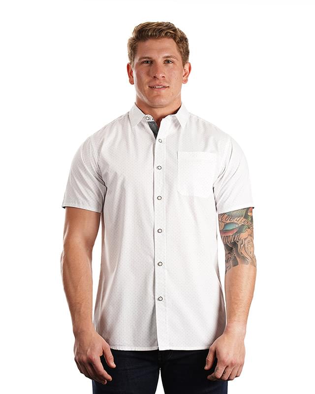 Men's Peached Poplin Short Sleeve Woven Shirt Men's Peached Poplin Short Sleeve Woven Shirt
