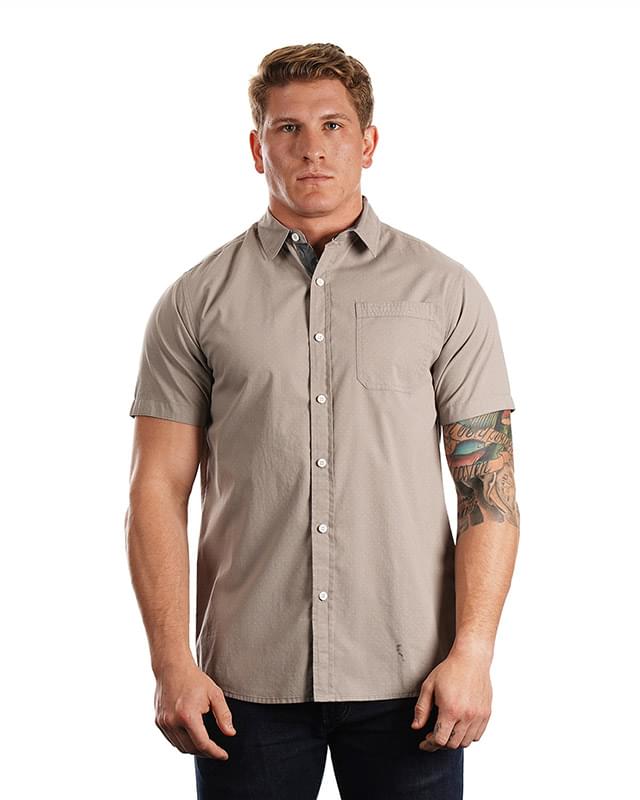 Men's Peached Poplin Short Sleeve Woven Shirt