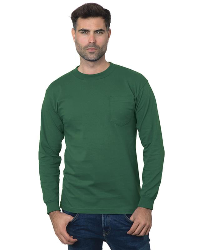 Unisex Union-Made Long-Sleeve Pocket Crew T-Shirt