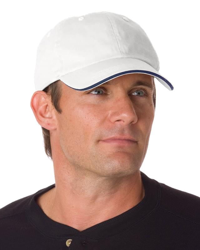 100% Washed Cotton Unstructured Sandwich Cap