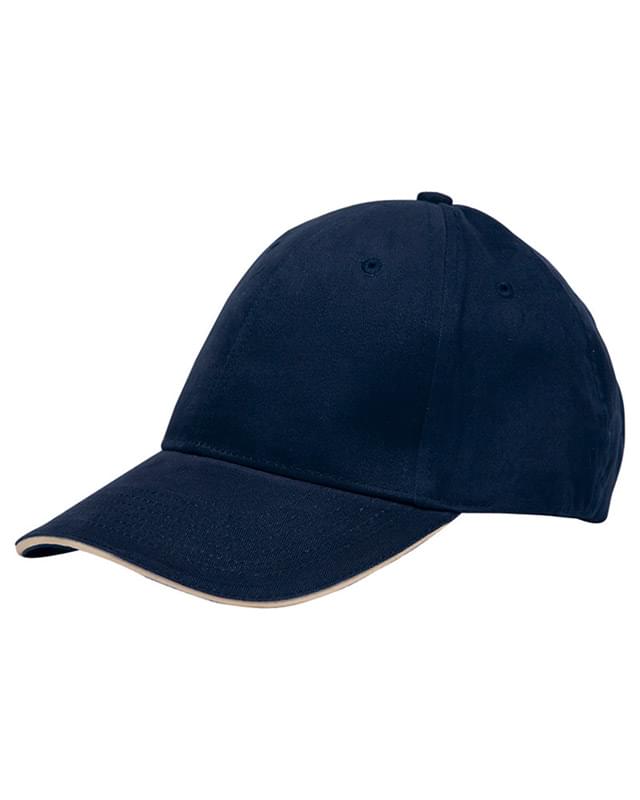 100% Washed Cotton Unstructured Sandwich Cap
