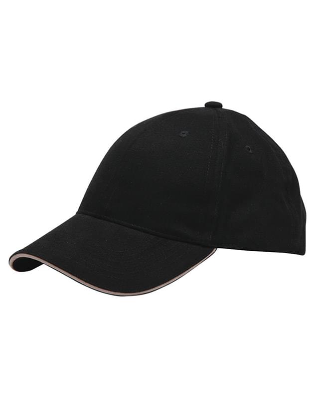 100% Brushed Cotton Twill Structured Sandwich Cap