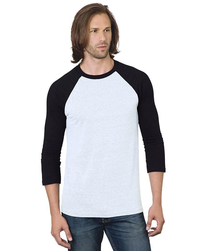 Bayside Unisex 3/4 Sleeve Raglan T-Shirt