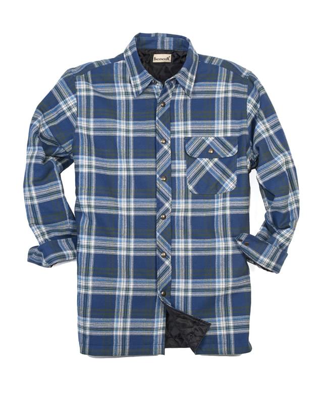 Men's Tall Flannel Shirt Jacket with Quilt Lining