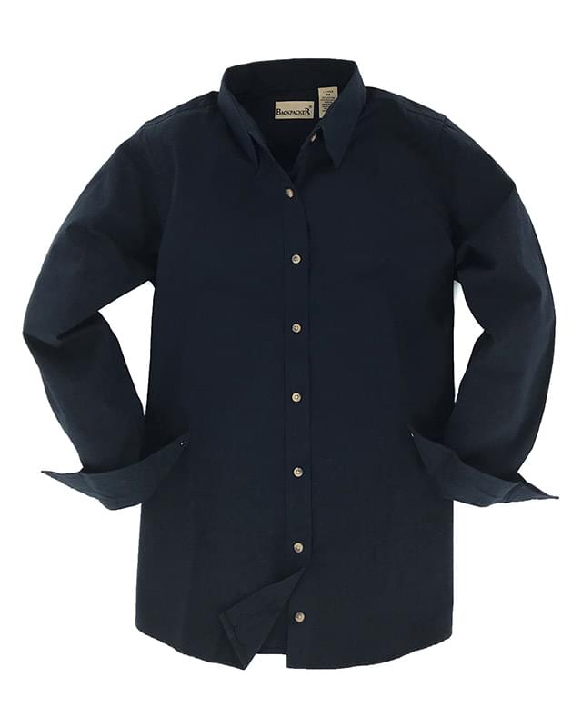 Ladies' Nailshead Long-Sleeve Woven Shirt