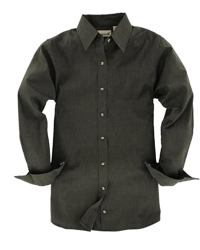 Ladies' Nailshead Long-Sleeve Woven Shirt