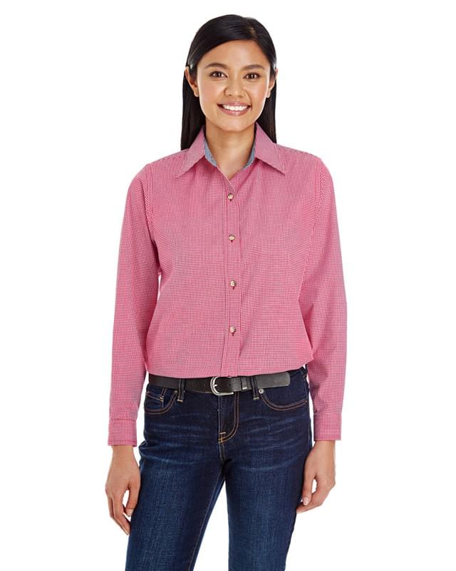 Ladies' Yarn-Dyed Micro-Check Woven
