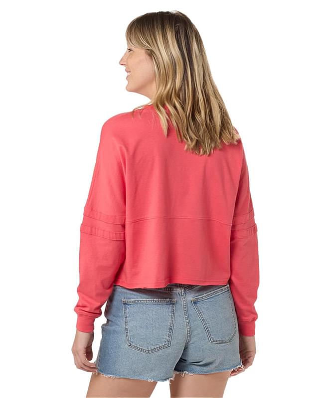 Ladies' Cropped Retro Pom Pom Jersey Fleece