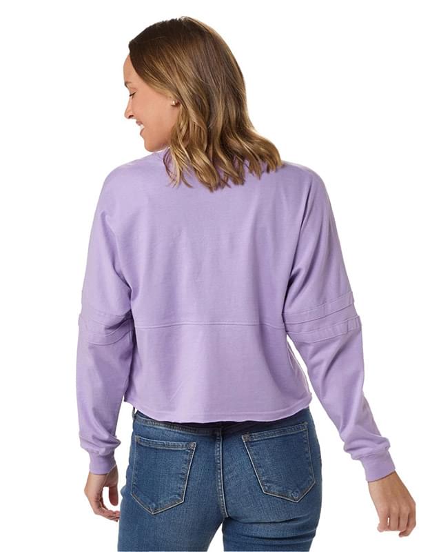 Ladies' Cropped Retro Pom Pom Jersey Fleece