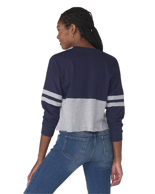 Ladies' Cropped Retro Pom Pom Jersey Fleece