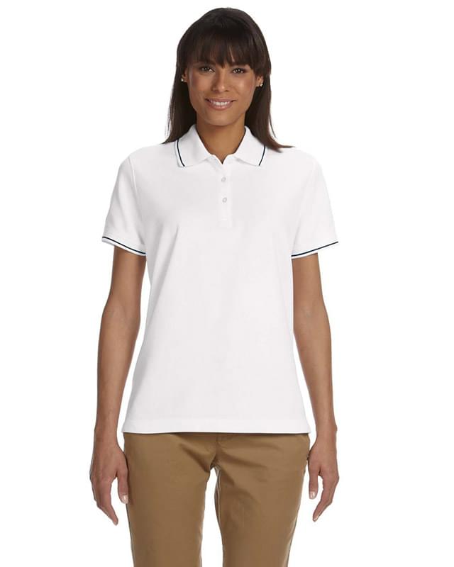 Ladies' Pima Piqu? Short-Sleeve Tipped Polo
