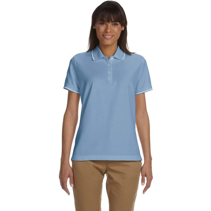 Ladies' Pima Piqu? Short-Sleeve Tipped Polo