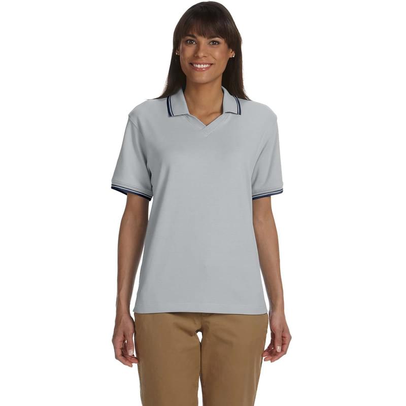 Ladies' Tipped Perfect Pima Interlock Polo