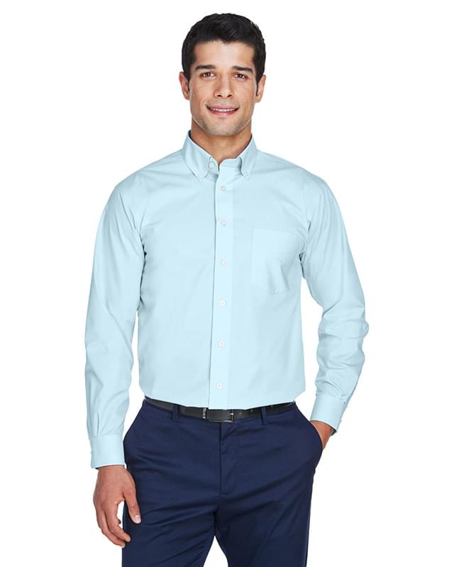 Men's Crown Collection Solid Broadcloth Woven Shirt