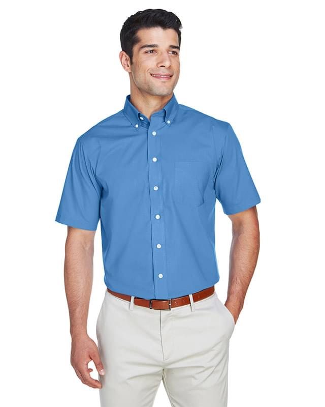 Men's Crown Woven Collection SolidBroadcloth Short-Sleeve Shirt
