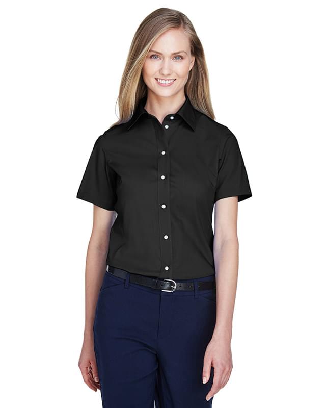 Ladies' Crown Woven Collection SolidBroadcloth Short-Sleeve Shirt