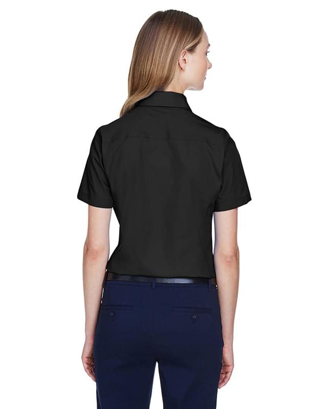 Ladies' Crown Collection Solid Broadcloth Short-Sleeve Woven Shirt
