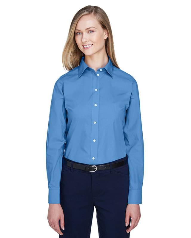 Ladies' Crown Collection� Solid Broadcloth Woven Shirt