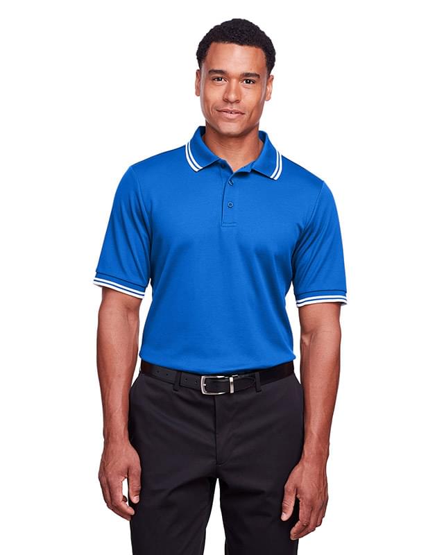CrownLux Performance Men's Plaited Tipped Polo