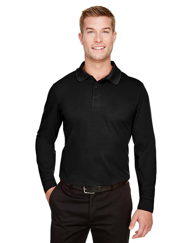 CrownLux Performance Tall Plaited Long Sleeve Polo