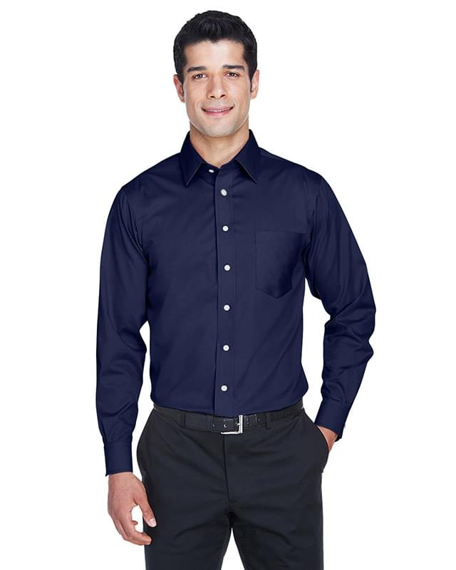 Men's Crown Collection Tall Solid Stretch Twill Woven Shirt