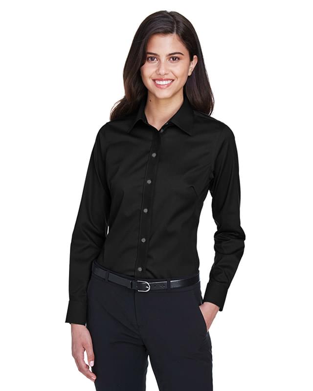 Ladies' Crown Collection� Solid Stretch Twill Woven Shirt