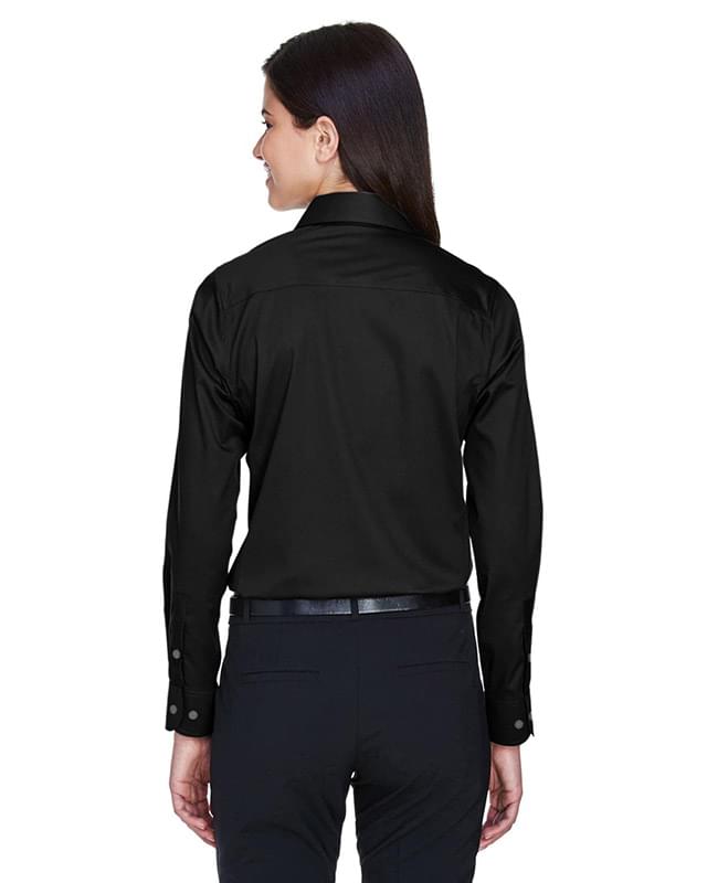 Ladies' Crown Collection Solid Stretch Twill Woven Shirt