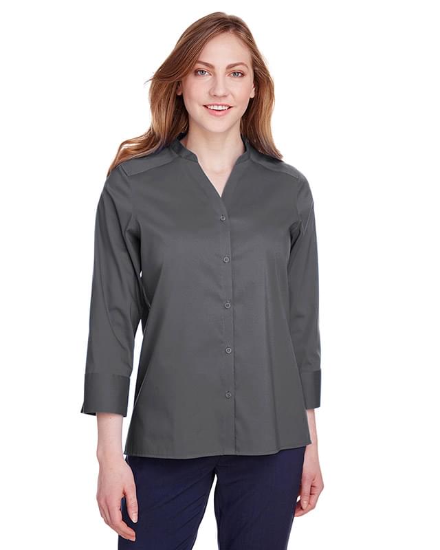 Ladies' Crown Collection? Stretch Broadcloth Three-Quarter Sleeve Blouse