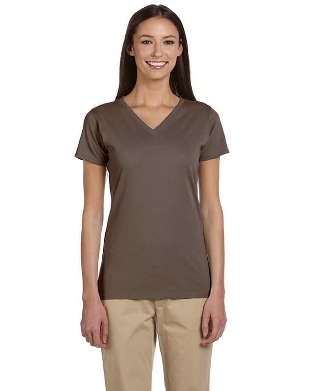 Ladies' 4.4 oz., 100% Organic Cotton Short-Sleeve V-Neck T-Shirt