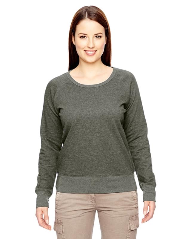 Ladies' 7 oz. Organic/Recycled Heathered Fleece Raglan Pullover