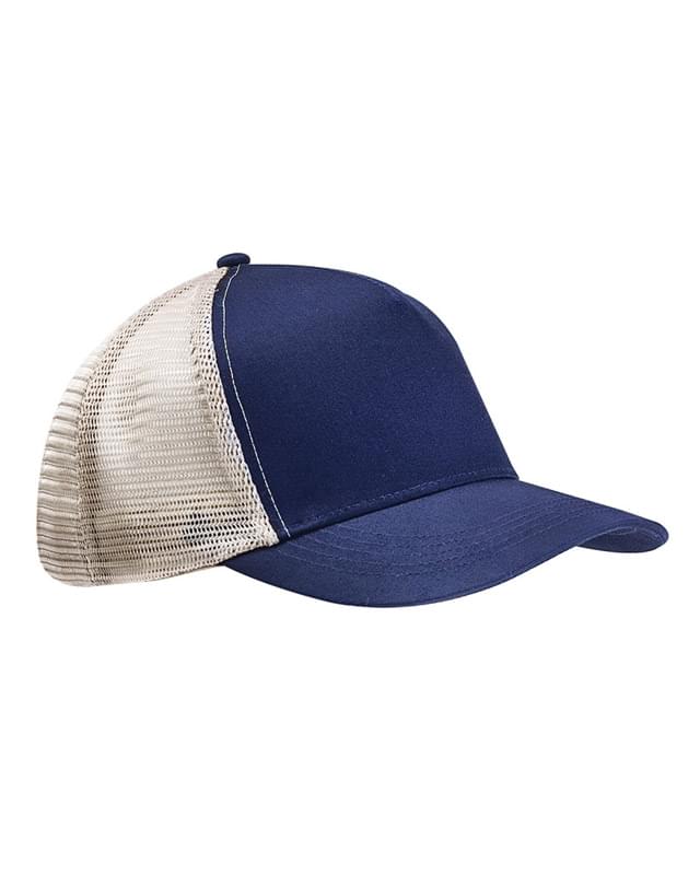 Recycled Semi-Curve 5-Panel Trucker