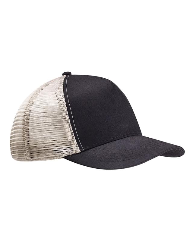 Recycled Semi-Curve 5-Panel Trucker