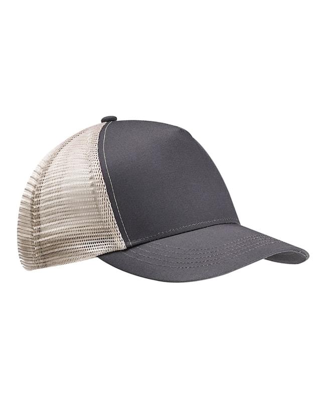 Recycled Semi-Curve 5-Panel Trucker