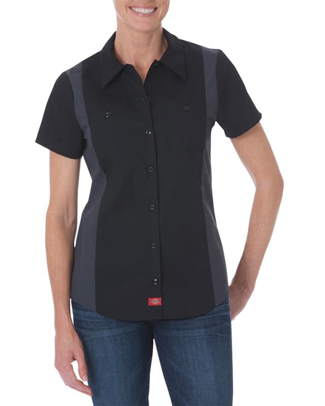 Ladies' Industrial Short-Sleeve Color Block Shirt