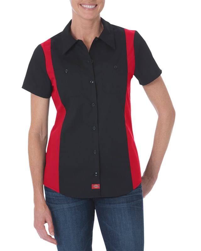 Ladies' Industrial Short-Sleeve Color Block Shirt