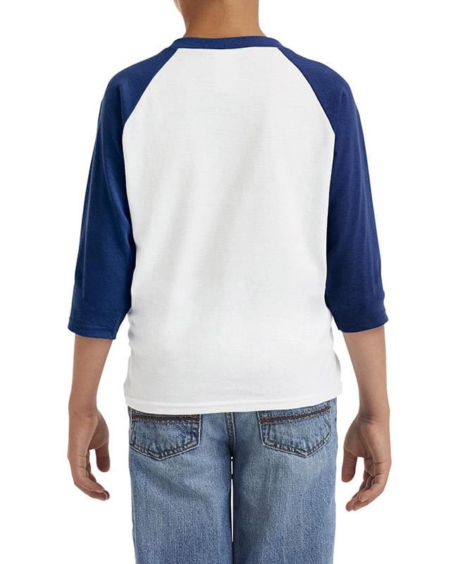 Youth Heavy Cotton 3/4-Raglan Sleeve T-Shirt