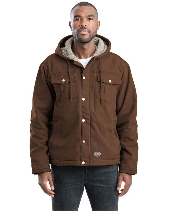 Men's Vintage Washed Sherpa-Lined Hooded Jacket