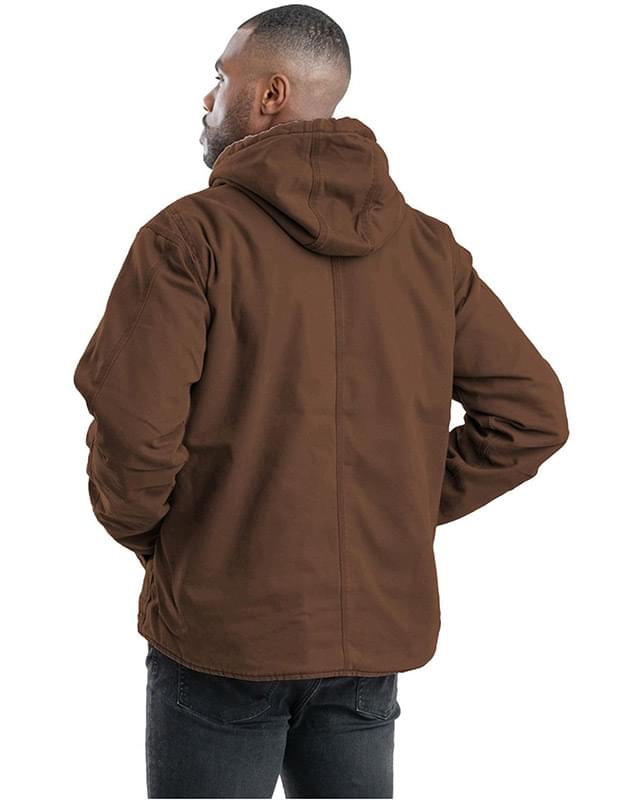 Men's Vintage Washed Sherpa-Lined Hooded Jacket