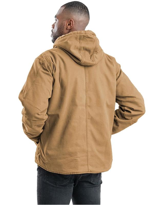 Men's Vintage Washed Sherpa-Lined Hooded Jacket