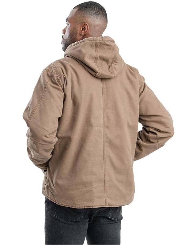 Men's Vintage Washed Sherpa-Lined Hooded Jacket