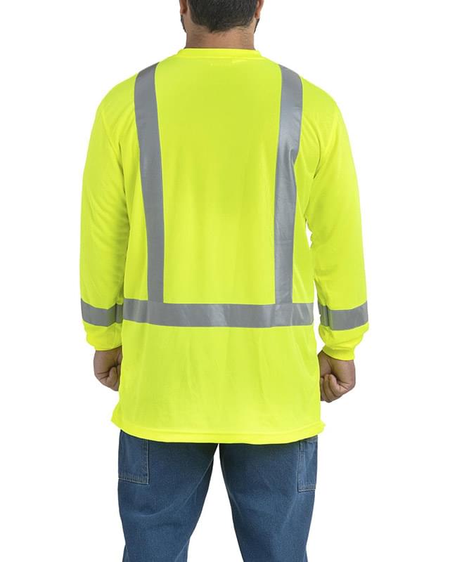 Men's Hi-Vis Class 3 Performance Long Sleeve Pocket T-Shirt