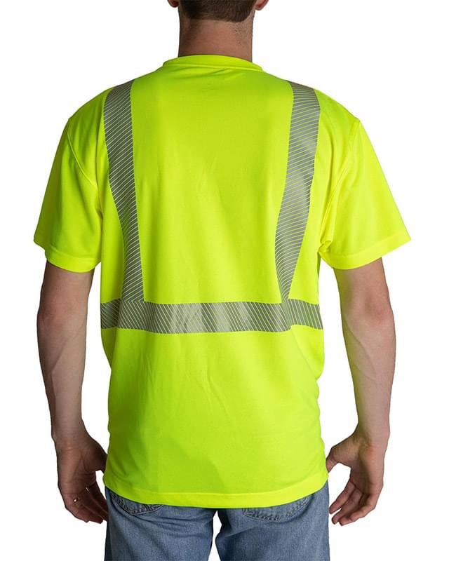 Unisex Hi-Vis Class 2 Color Blocked Pocket T-Shirt